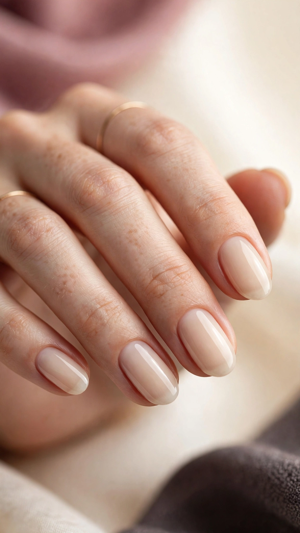 Oat milk clean girl nails, creamy translucent beige