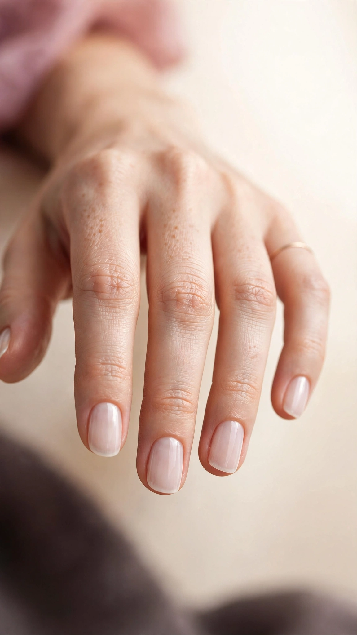 Cloud white sheer clean girl nails, translucent soft white wash