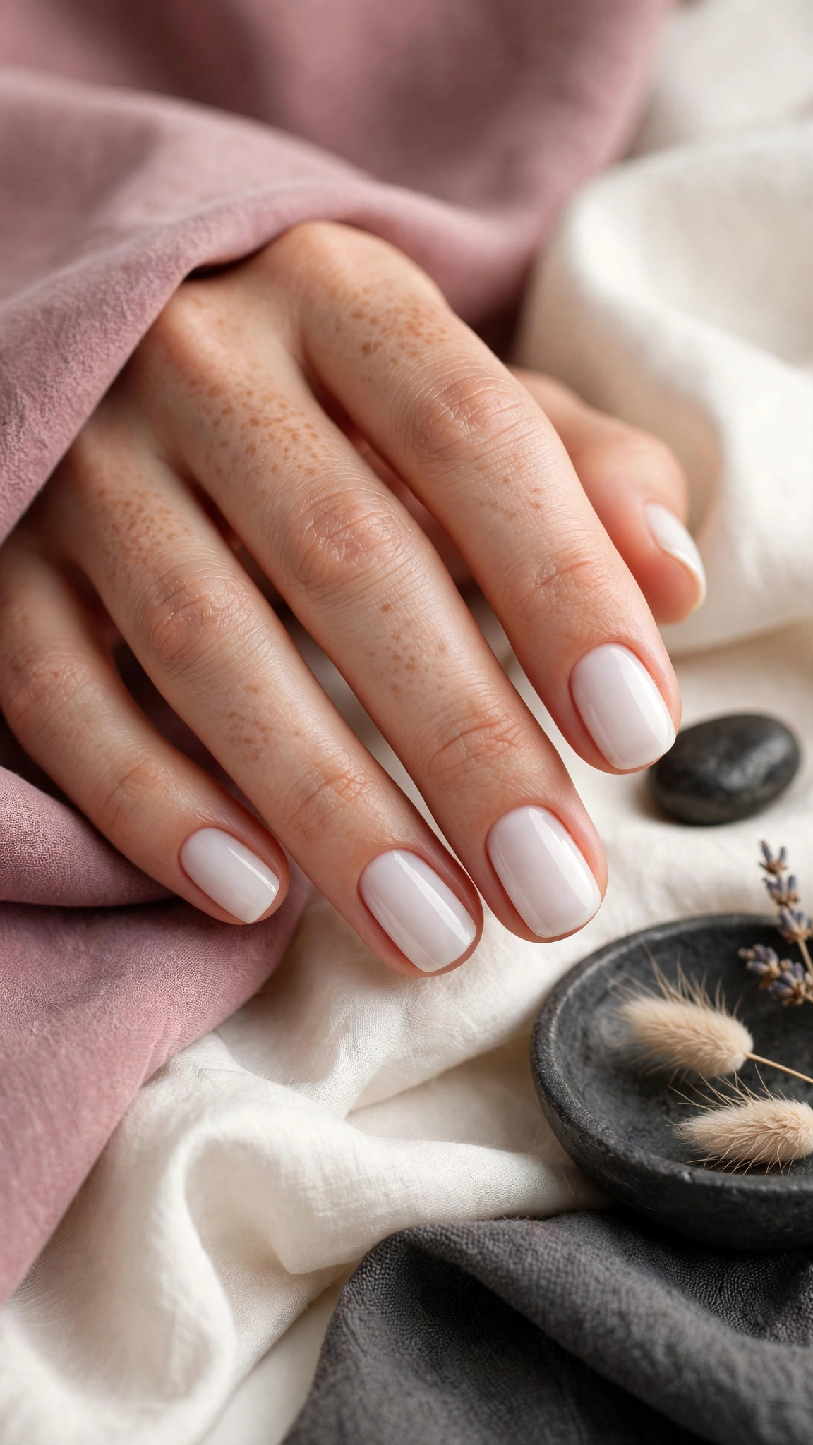 Dise&ntilde;o de u&ntilde;as blanco leche limpio y minimalista