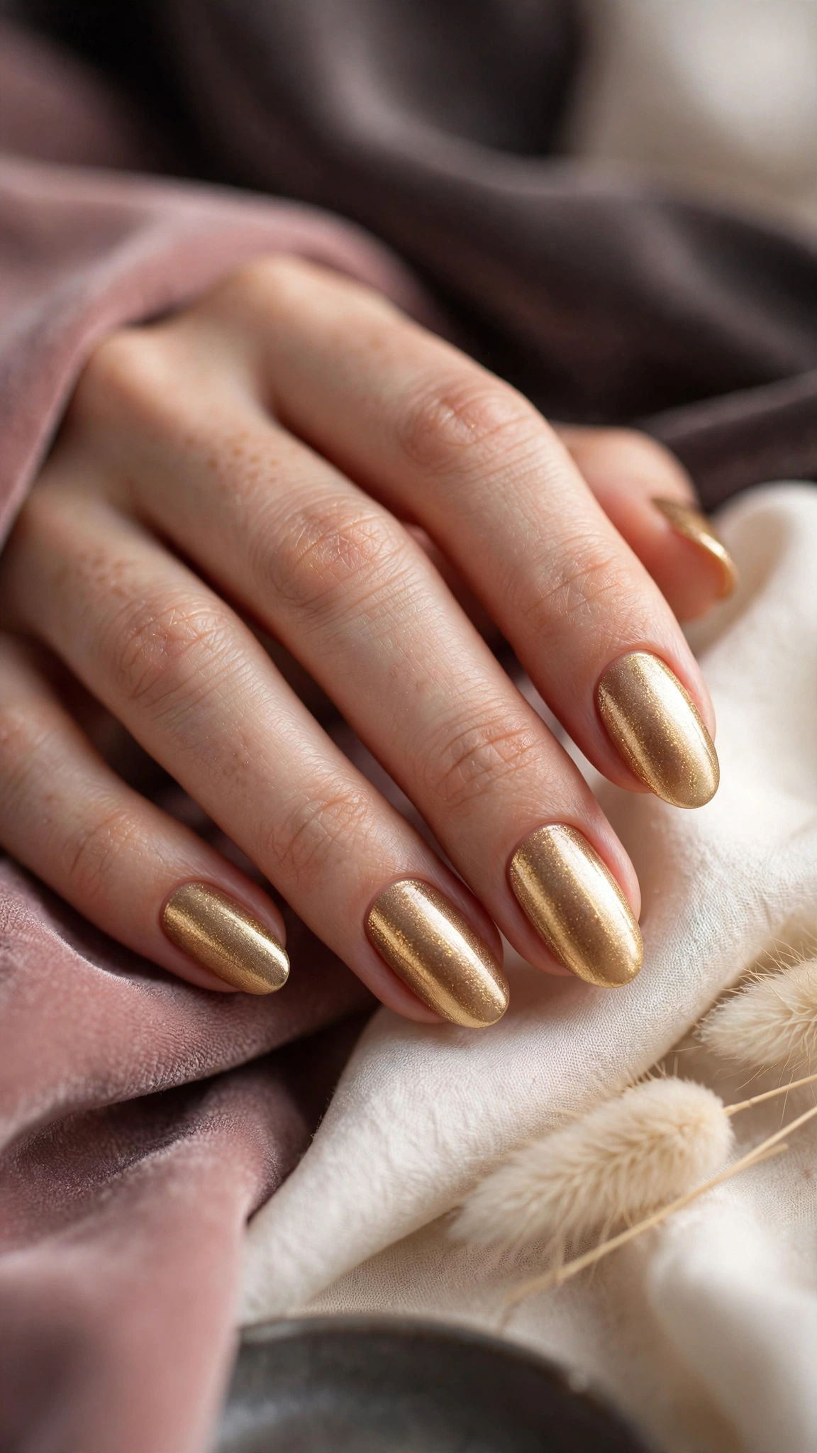 Dise&ntilde;o de u&ntilde;as dorado met&aacute;lico lujoso