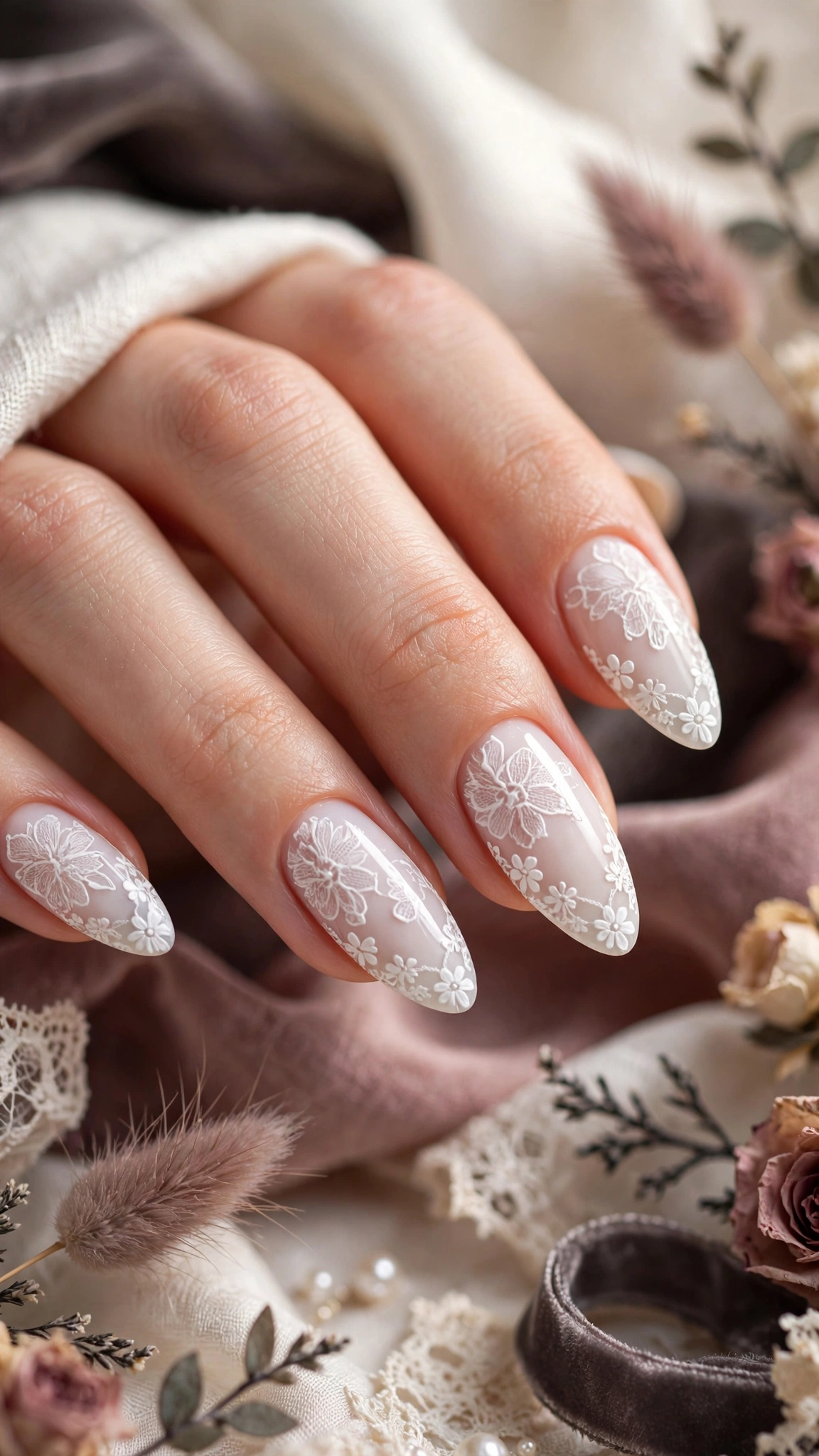 Dise&ntilde;o de u&ntilde;as para novias elegante y delicado