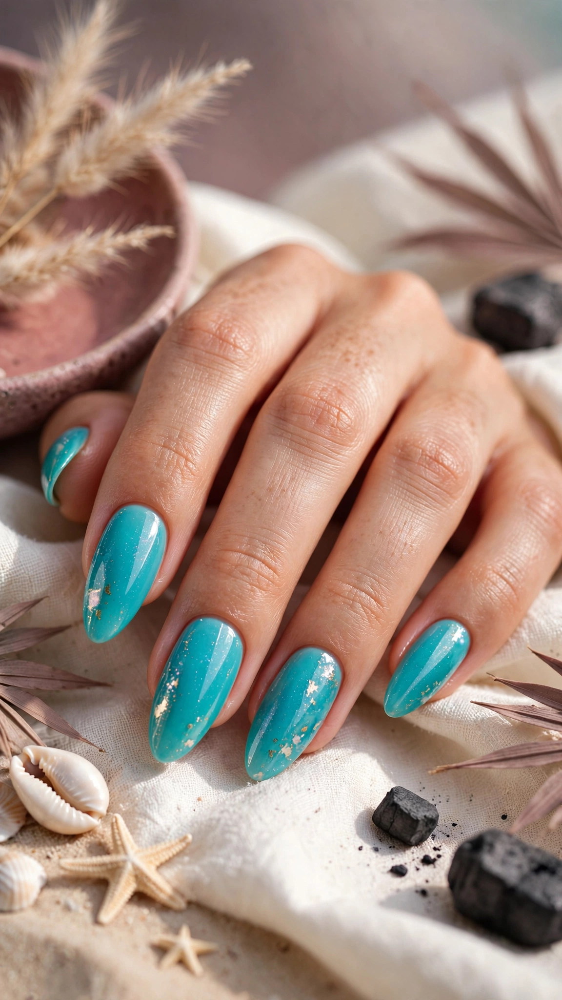 Dise&ntilde;o de u&ntilde;as para la playa con motivos tropicales