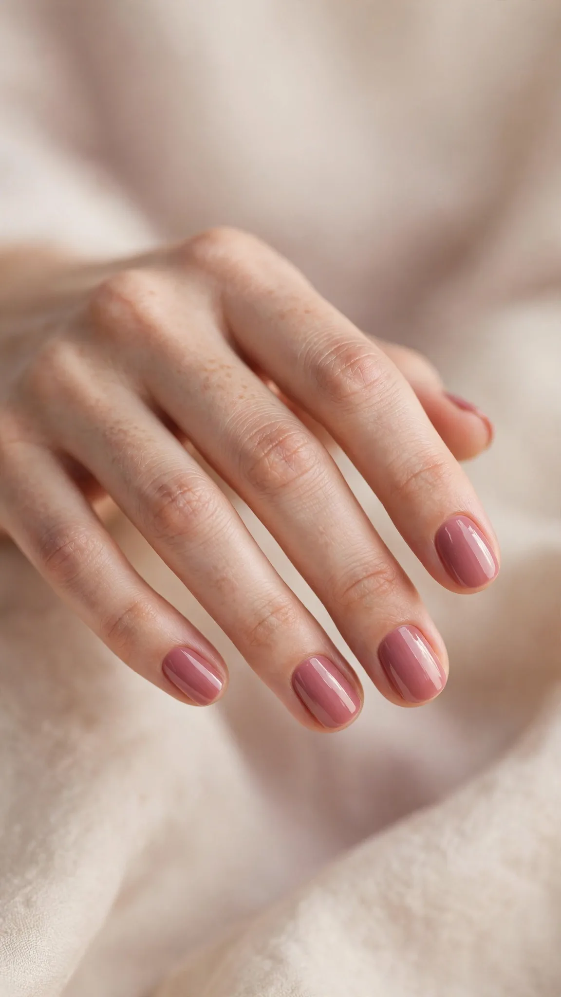 U&ntilde;as cortas en rosa empolvado