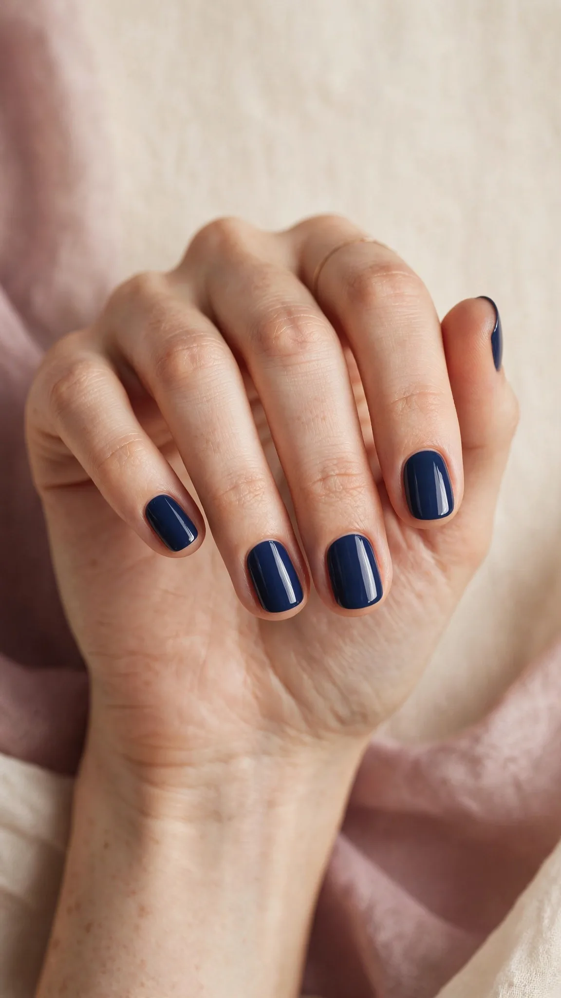 U&ntilde;as cortas en azul marino brillante