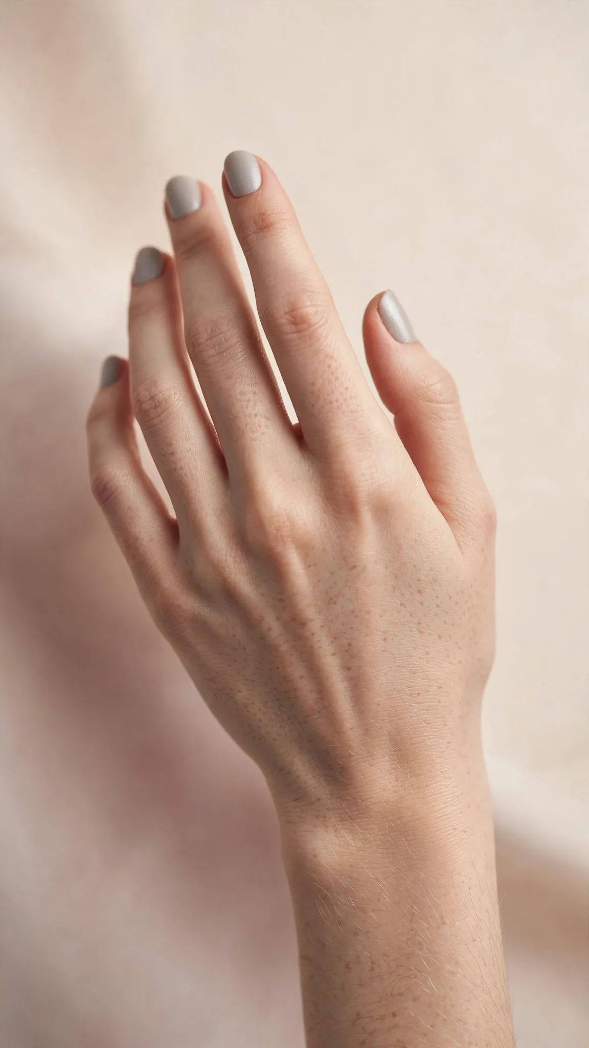 U&ntilde;as cortas en gris perla