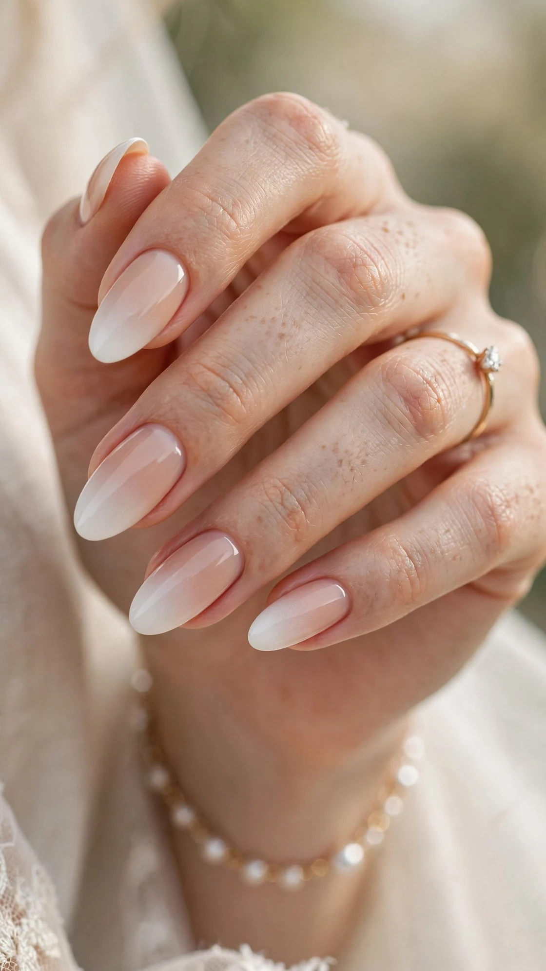 Baby boomer ombre French nails