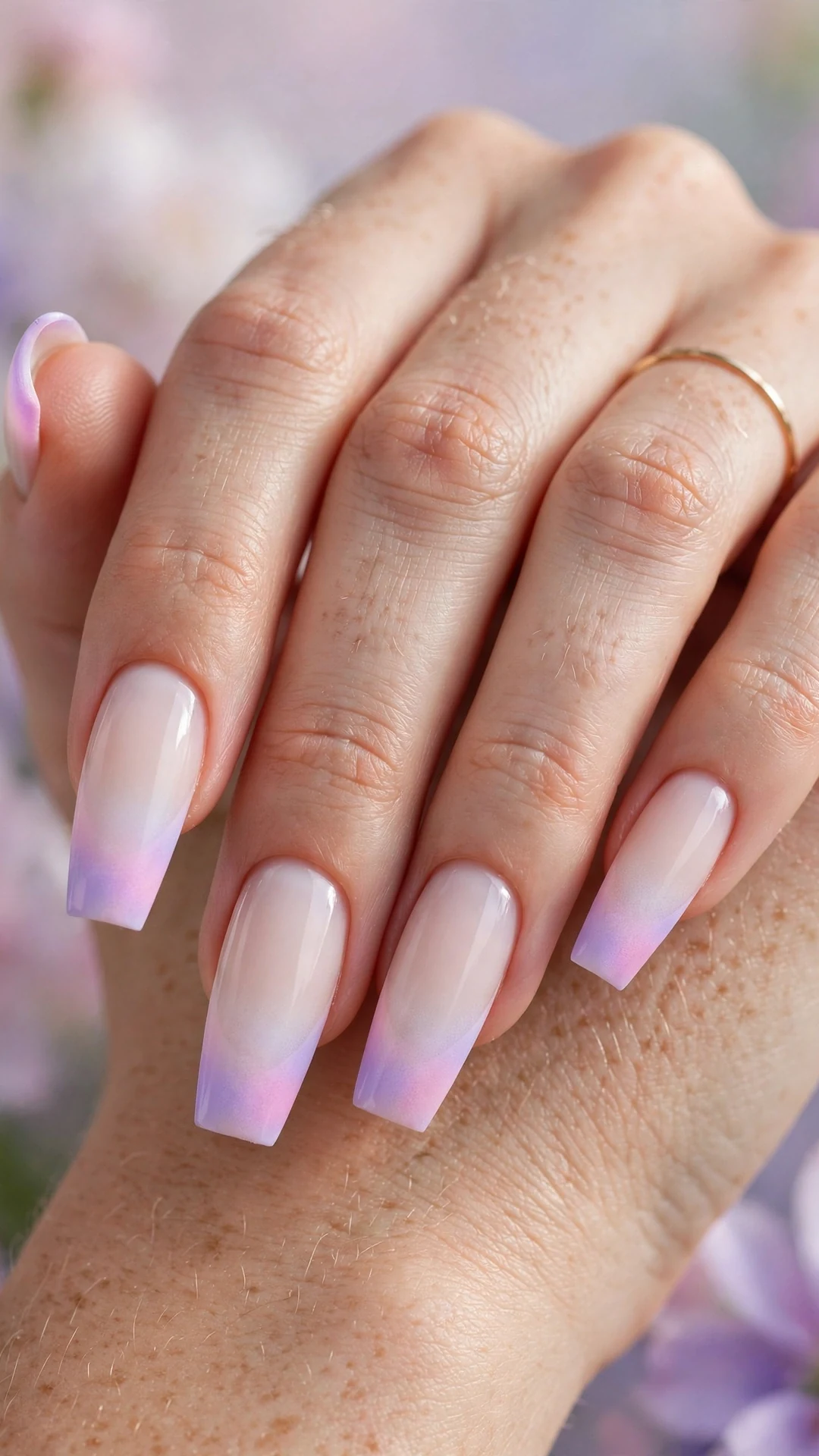 Aura French tip nails