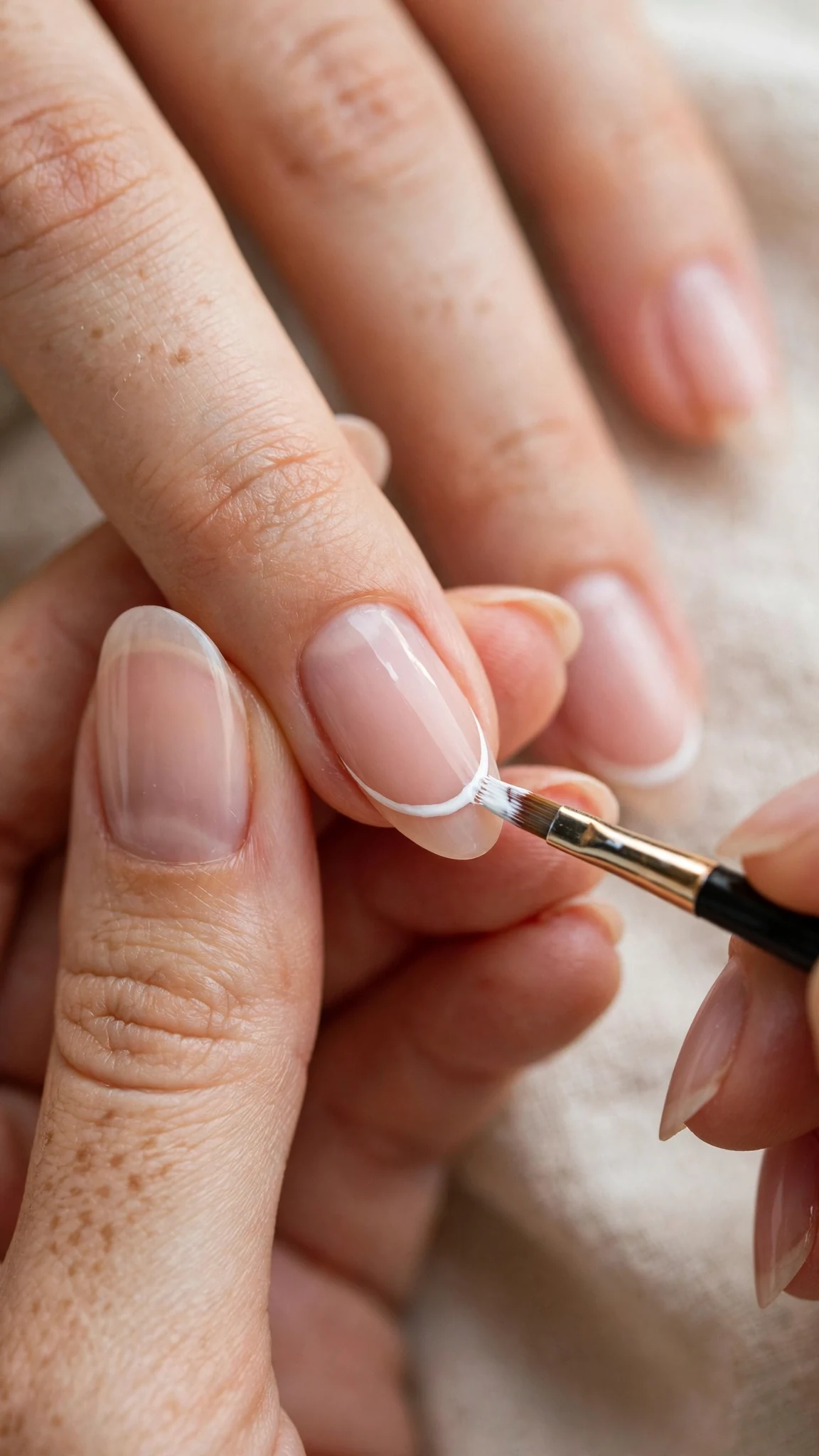 Freehand French tip with detail brush