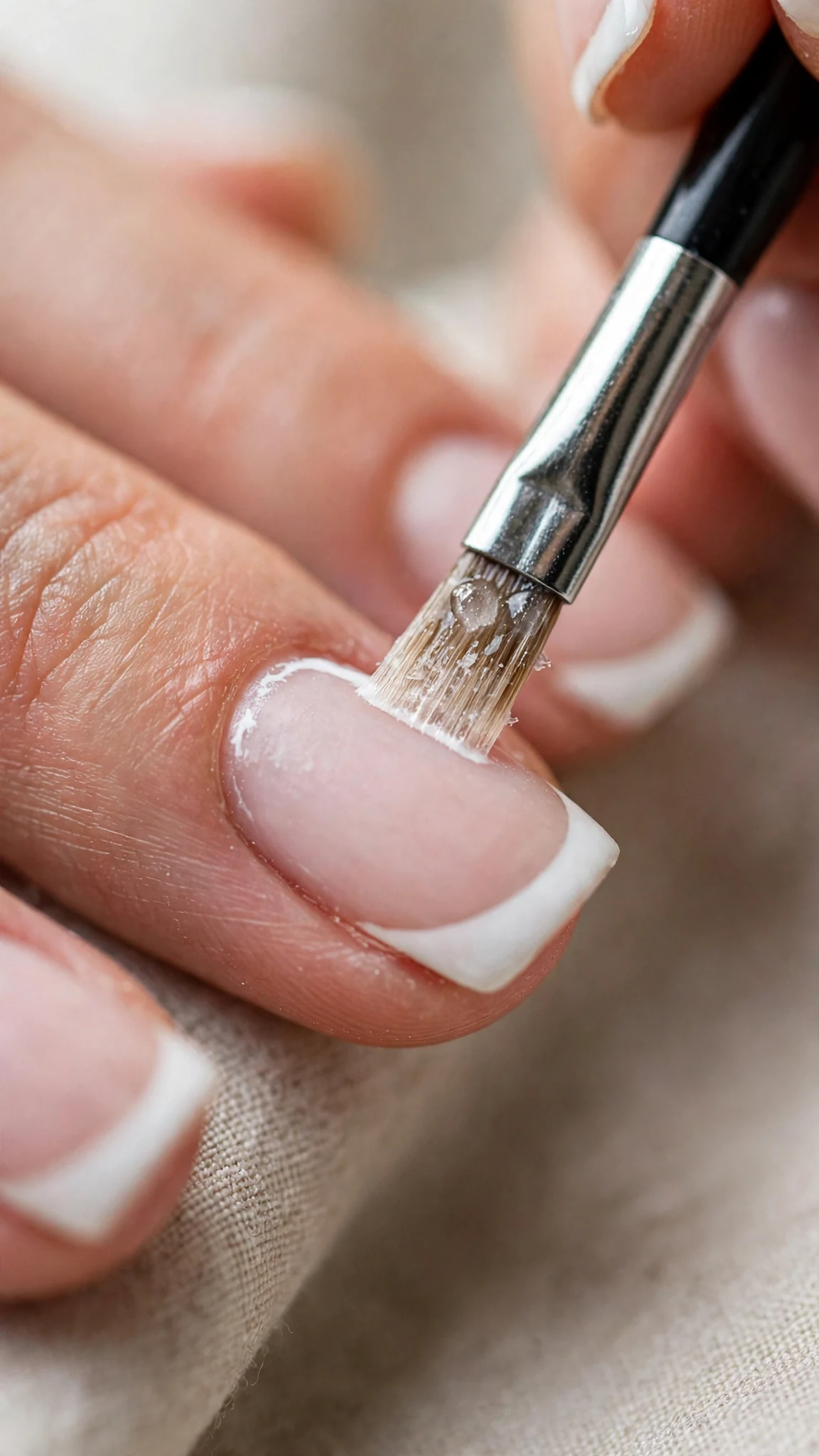 Cleaning up the smile line with acetone
