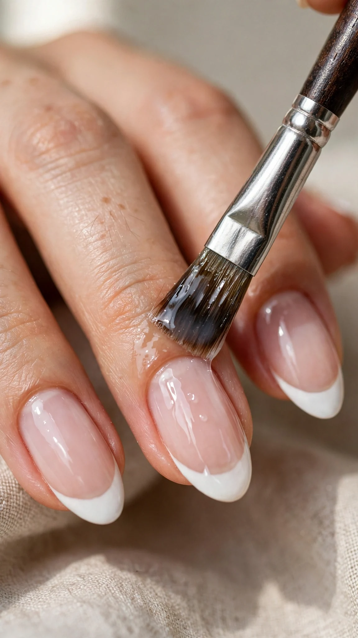 Applying glossy top coat