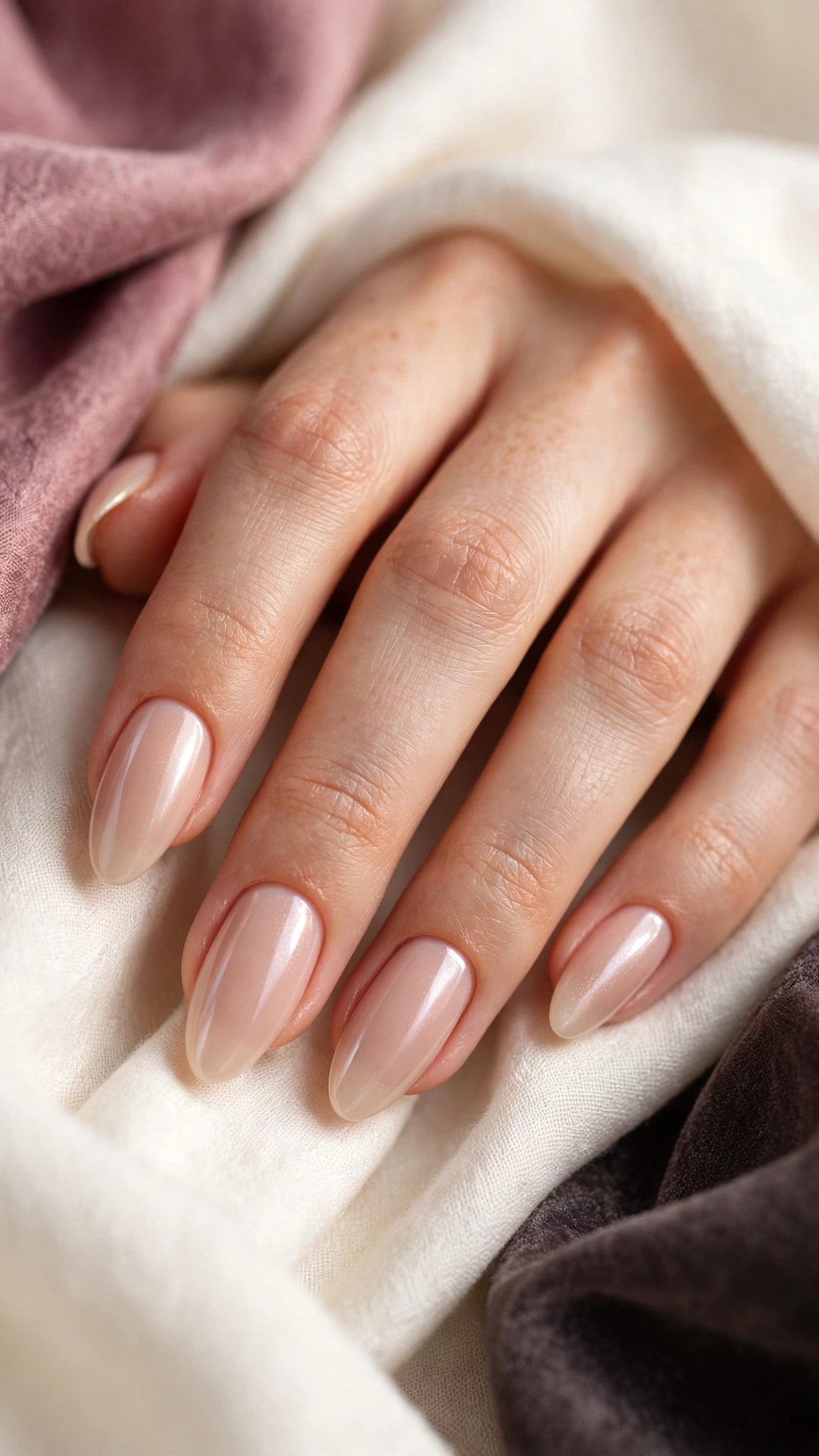 Elegante Nude Nageldesign Ideen in Beige-Ros&eacute;