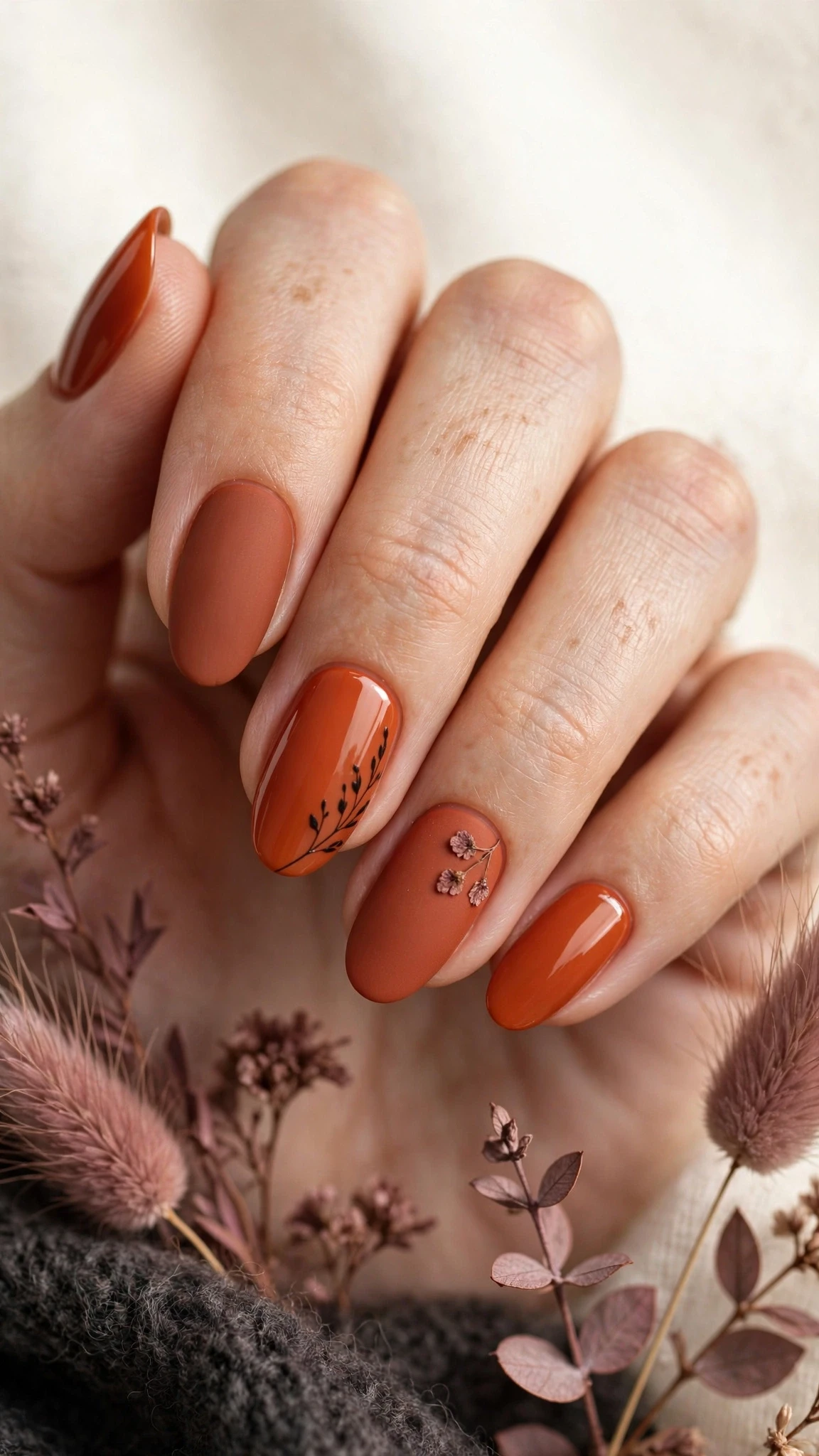 Terracotta Nageldesign Ideen f&uuml;r den Herbst