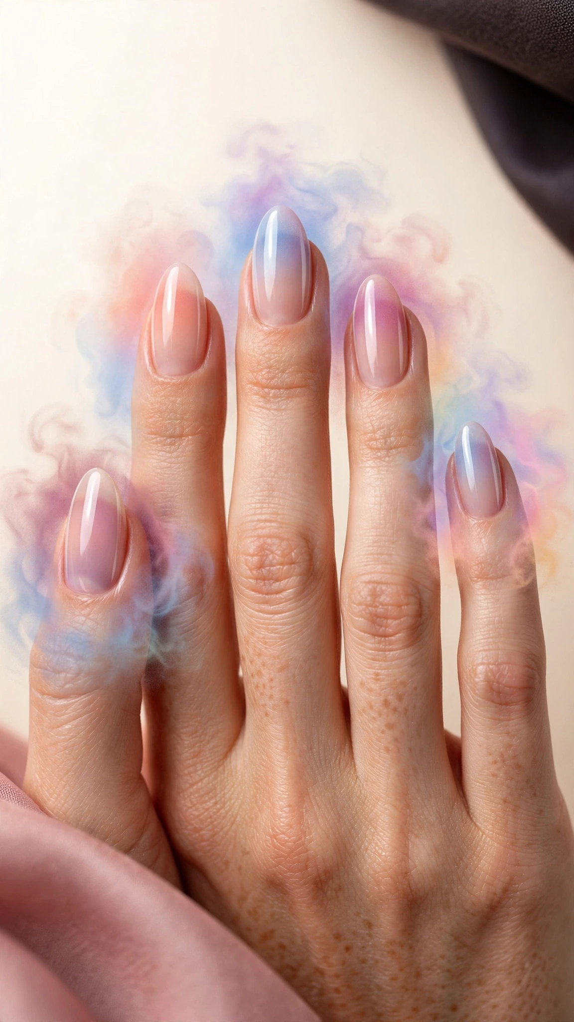 Aura Nageldesign Ideen mit Airbrush-Effekt