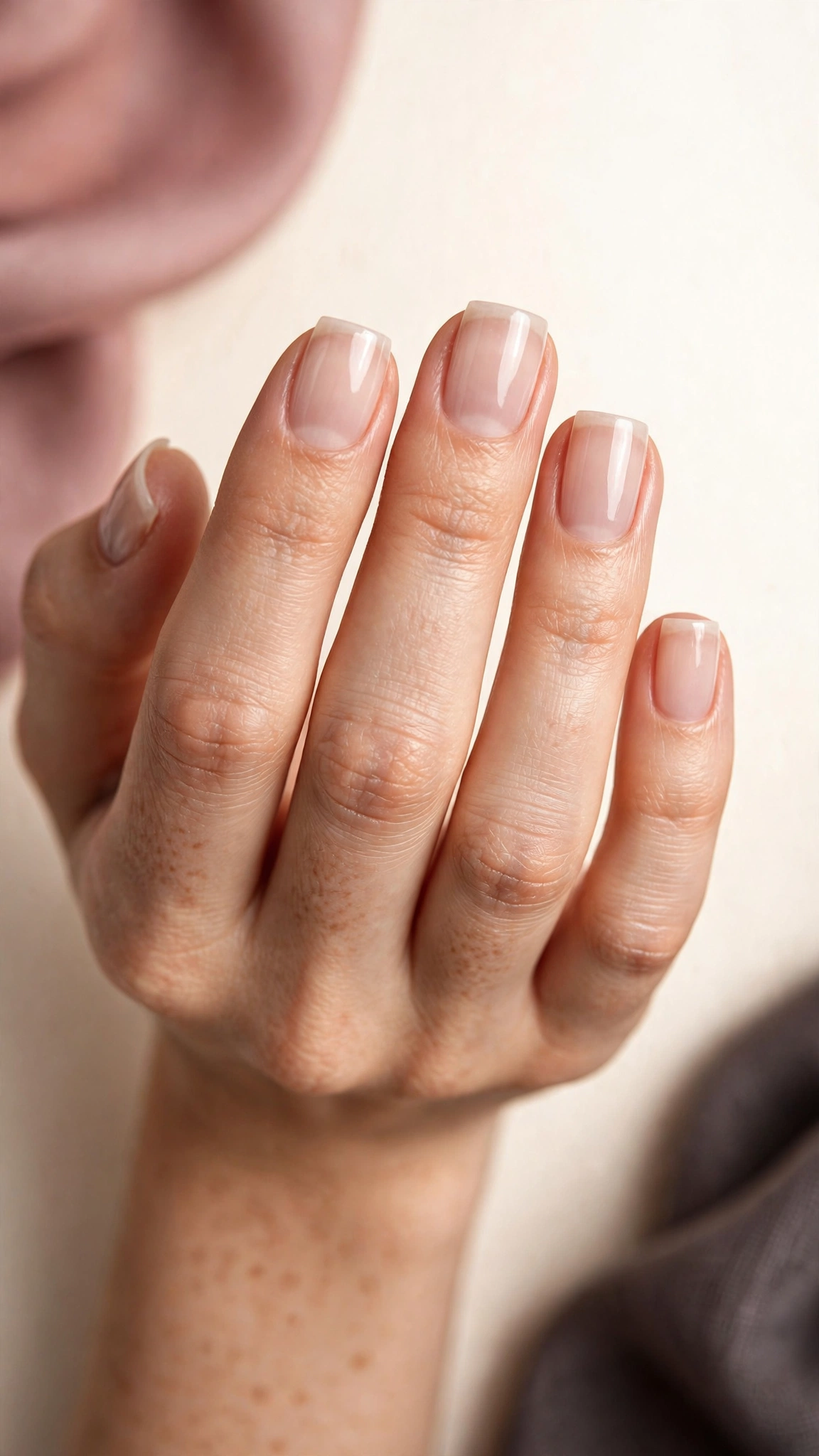 Soap nails on short square natural nails