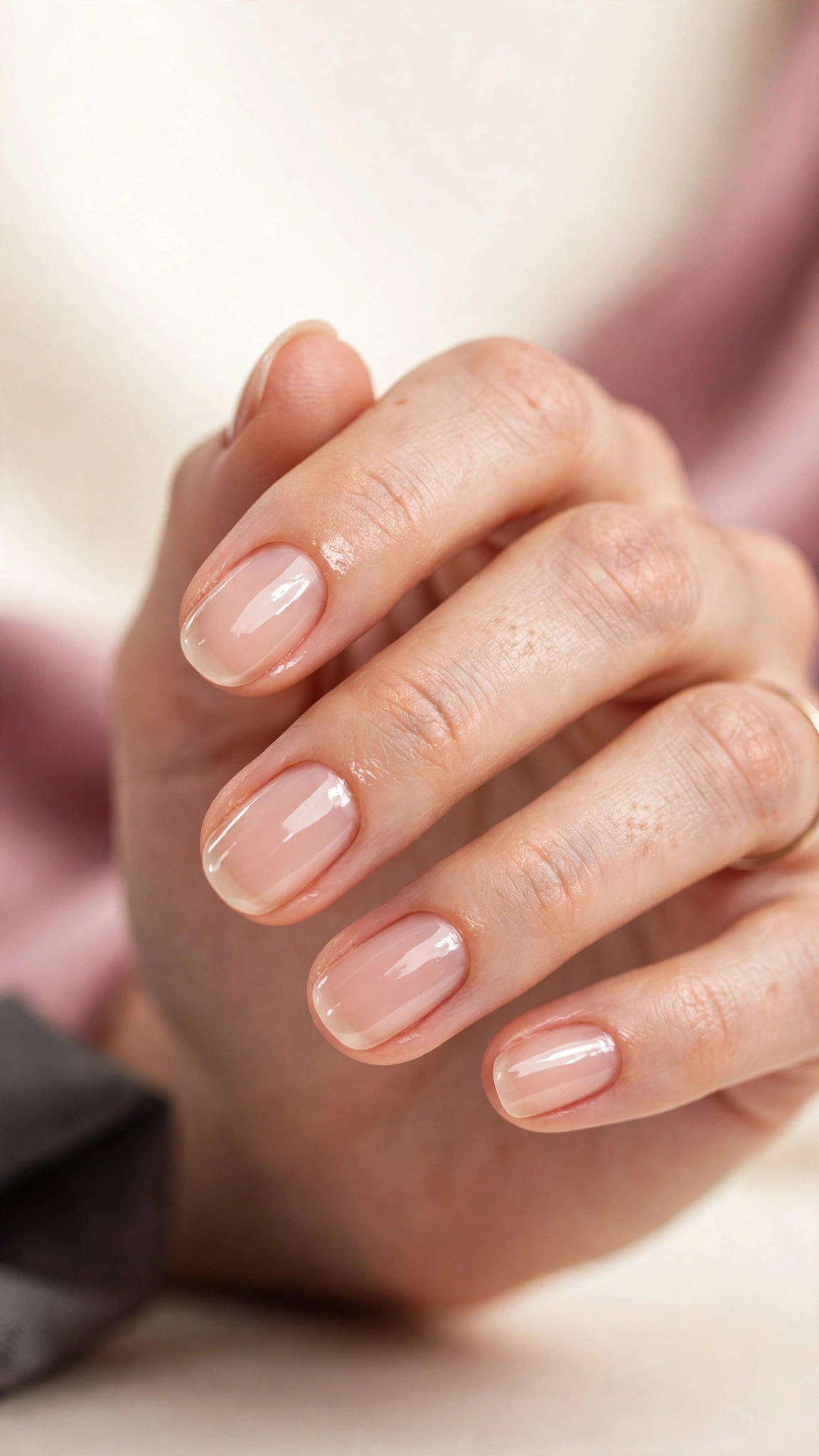Glossy soap nails with wet-look shine