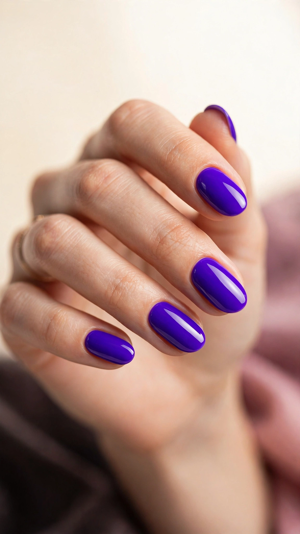 Electric violet glossy bold purple nails