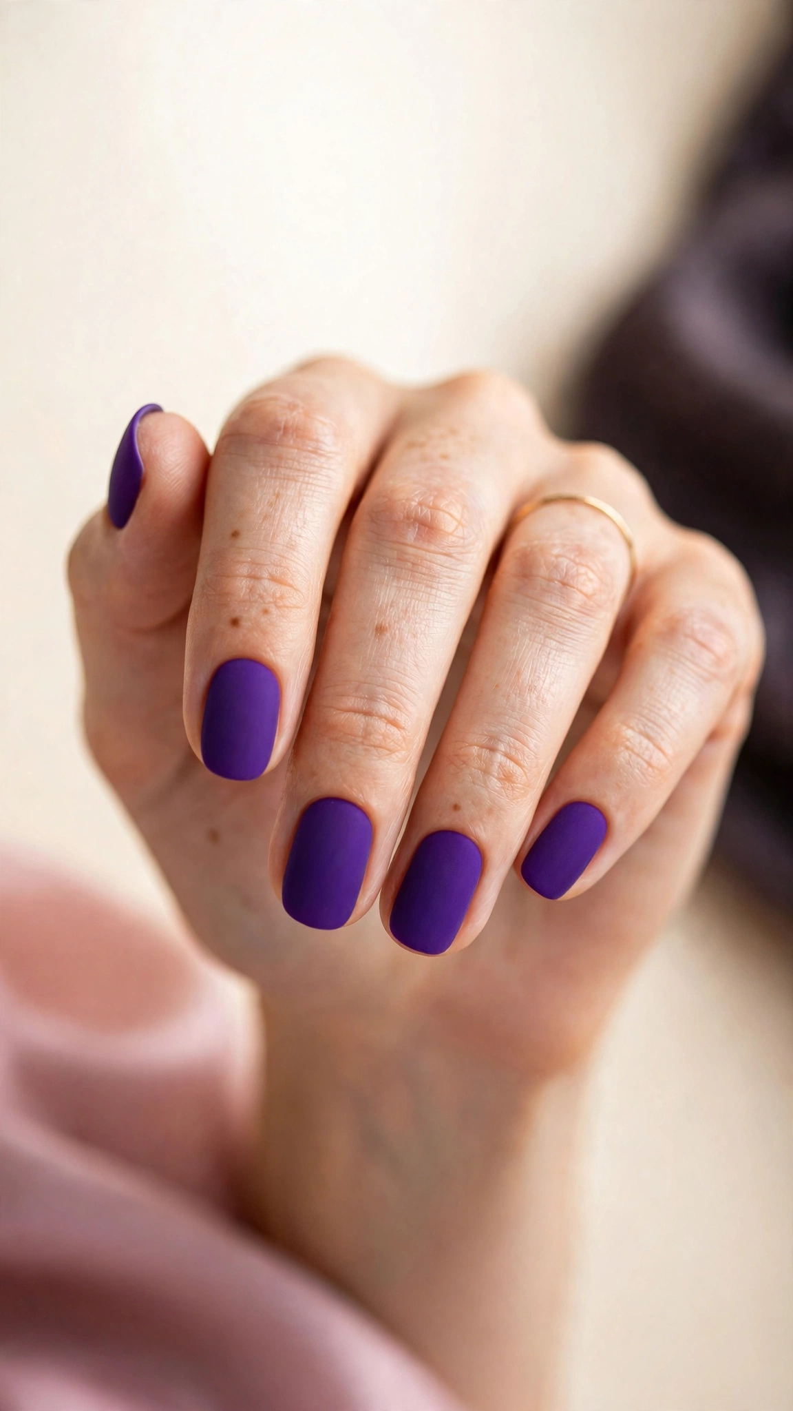 Ultraviolet matte bold purple nails
