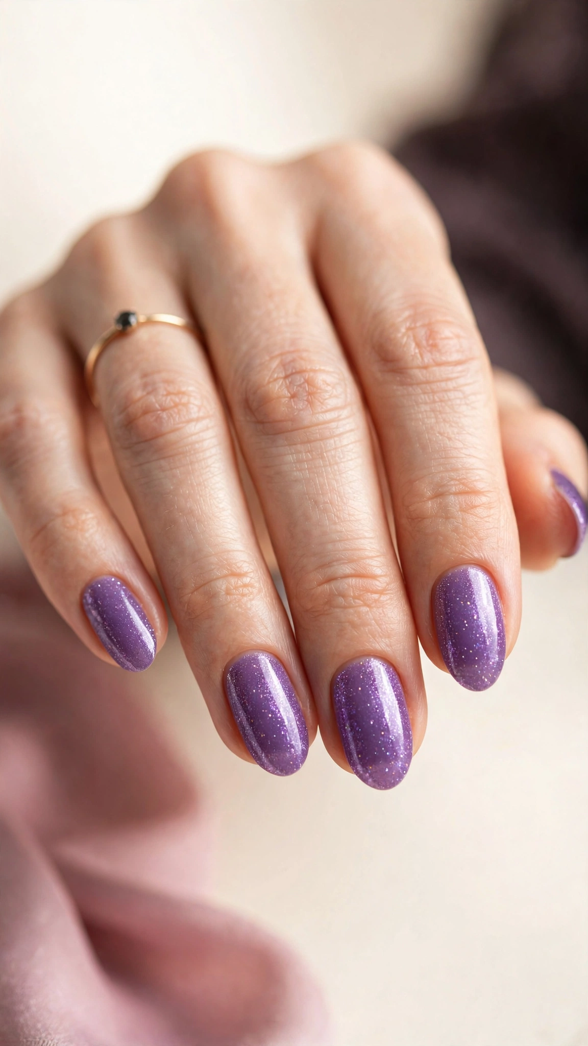 Shimmery grape purple nails