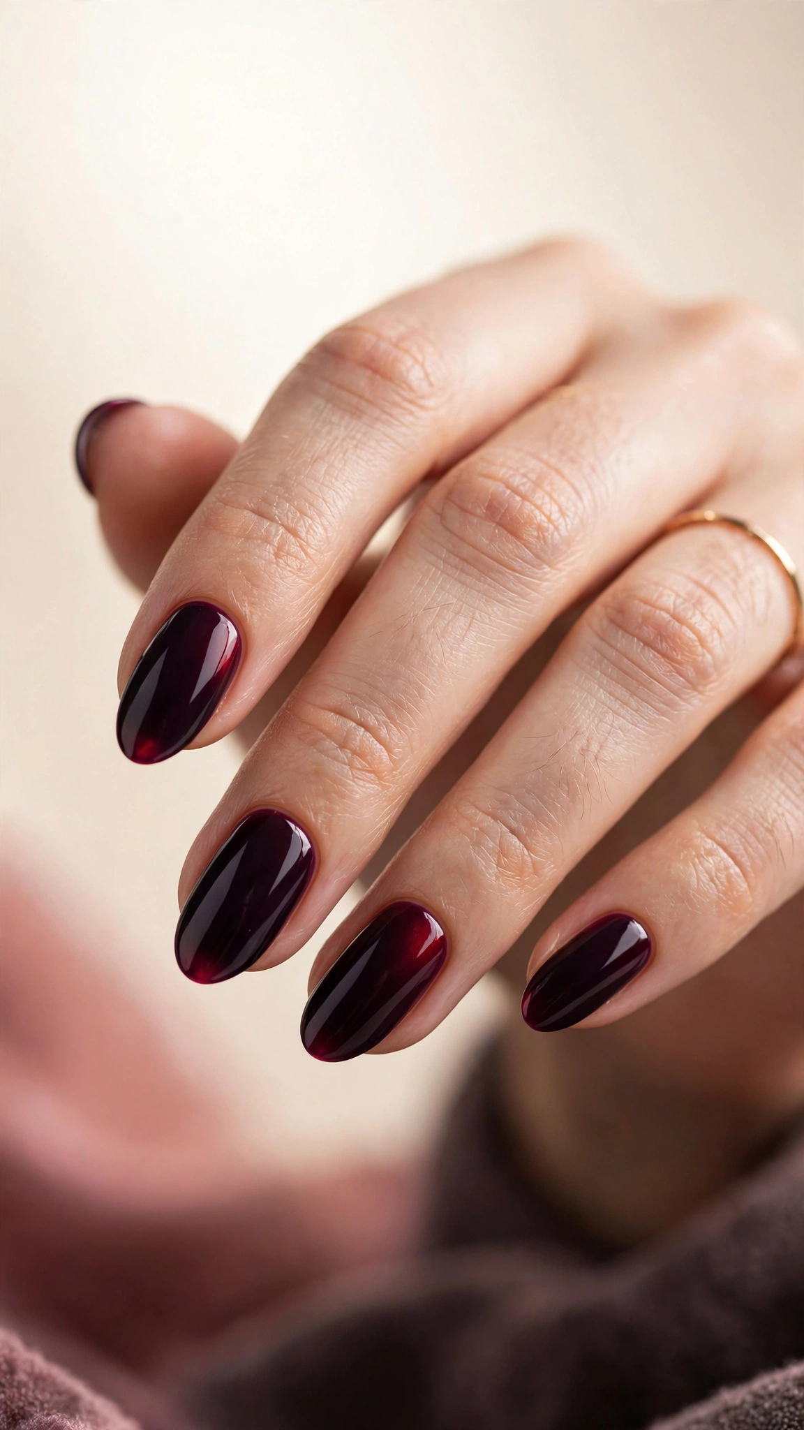 Black cherry plum dark purple nails