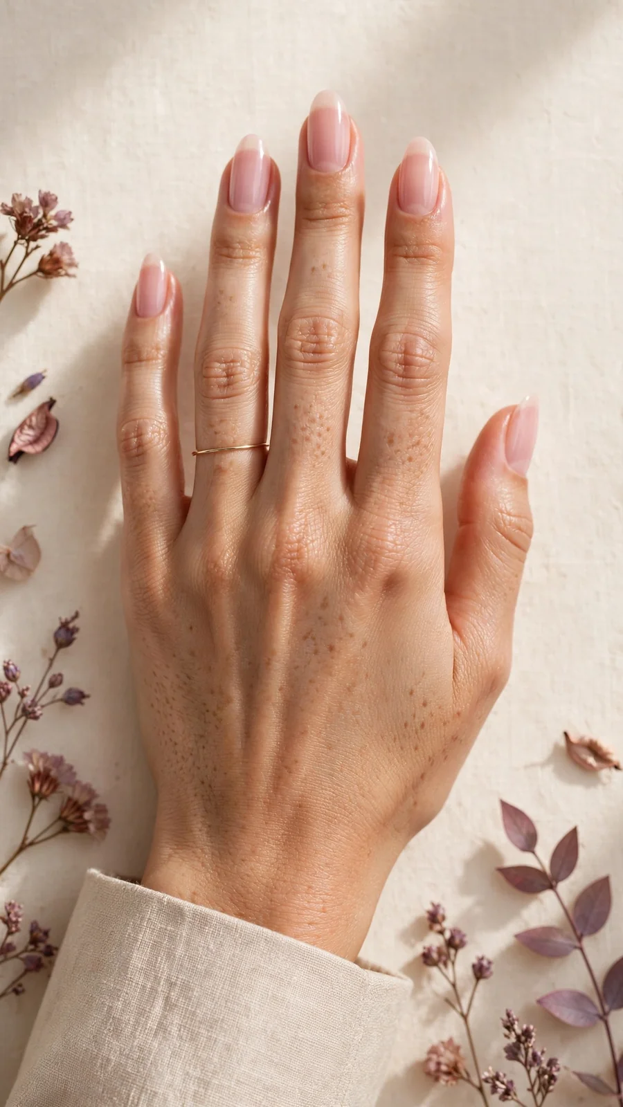 Simple ballet slipper pink nail designs, office-ready almond manicure