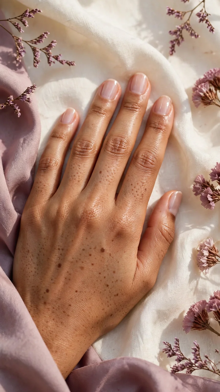 Simple nude nail designs for short round nails, everyday wear