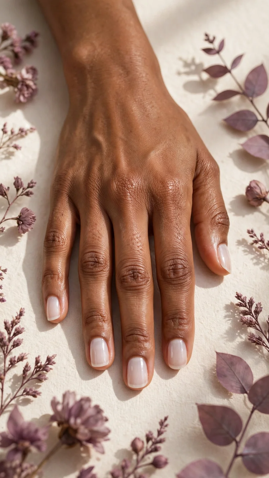 Simple sheer white nail designs for short nails