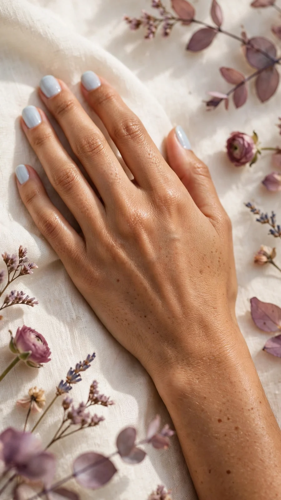 Simple baby blue nail designs for short nails