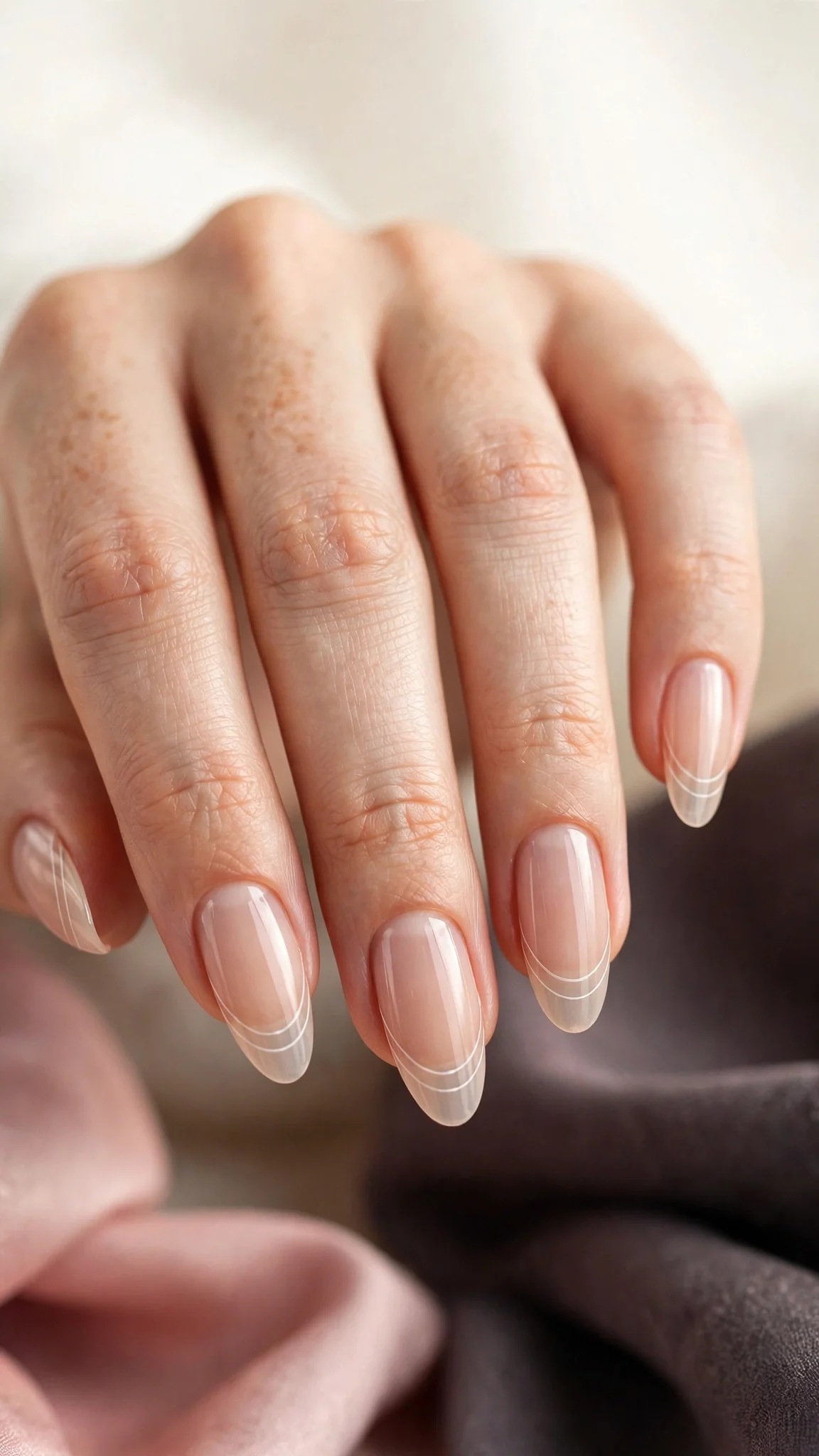 U&ntilde;as acr&iacute;licas con francesa de doble l&iacute;nea blanca