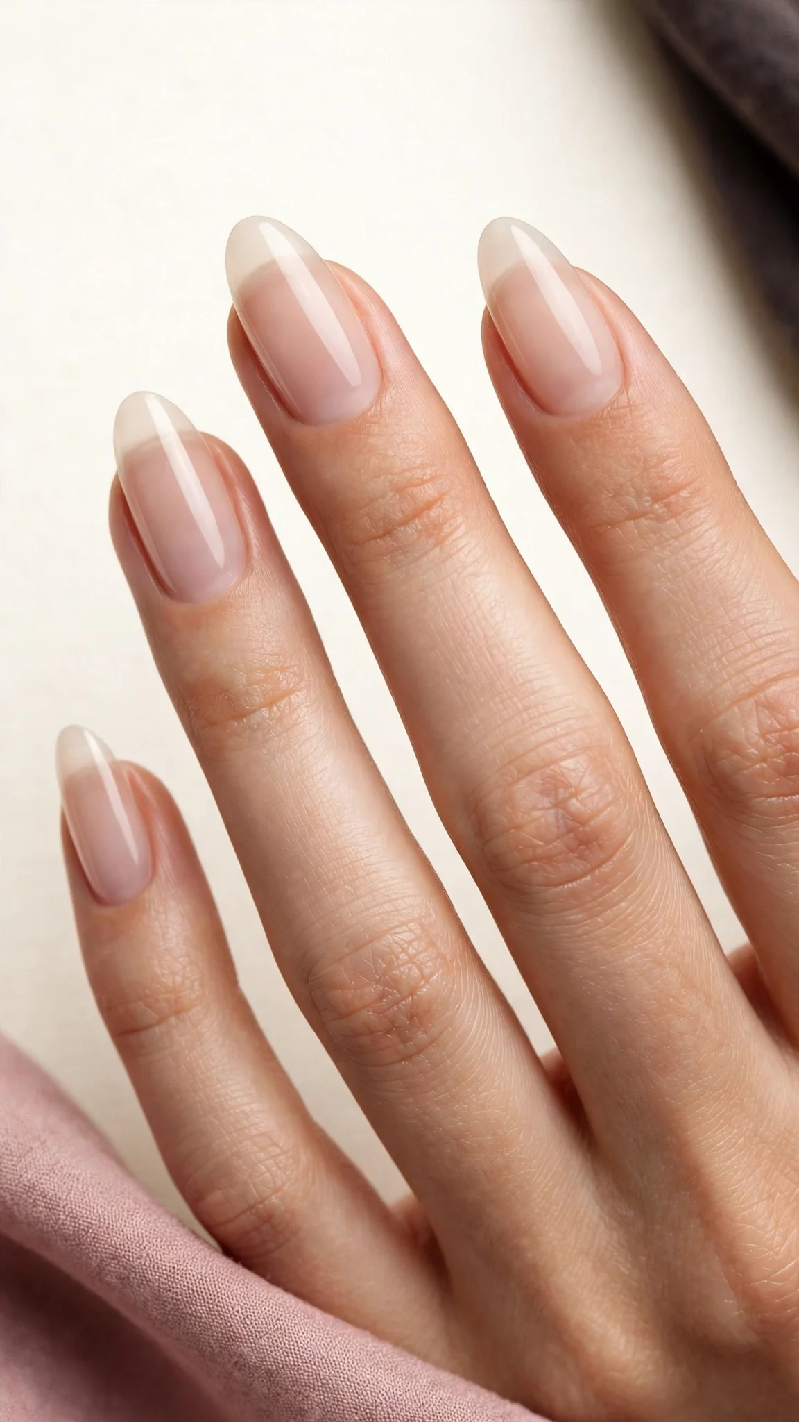 U&ntilde;as acr&iacute;licas almendra nude minimalistas